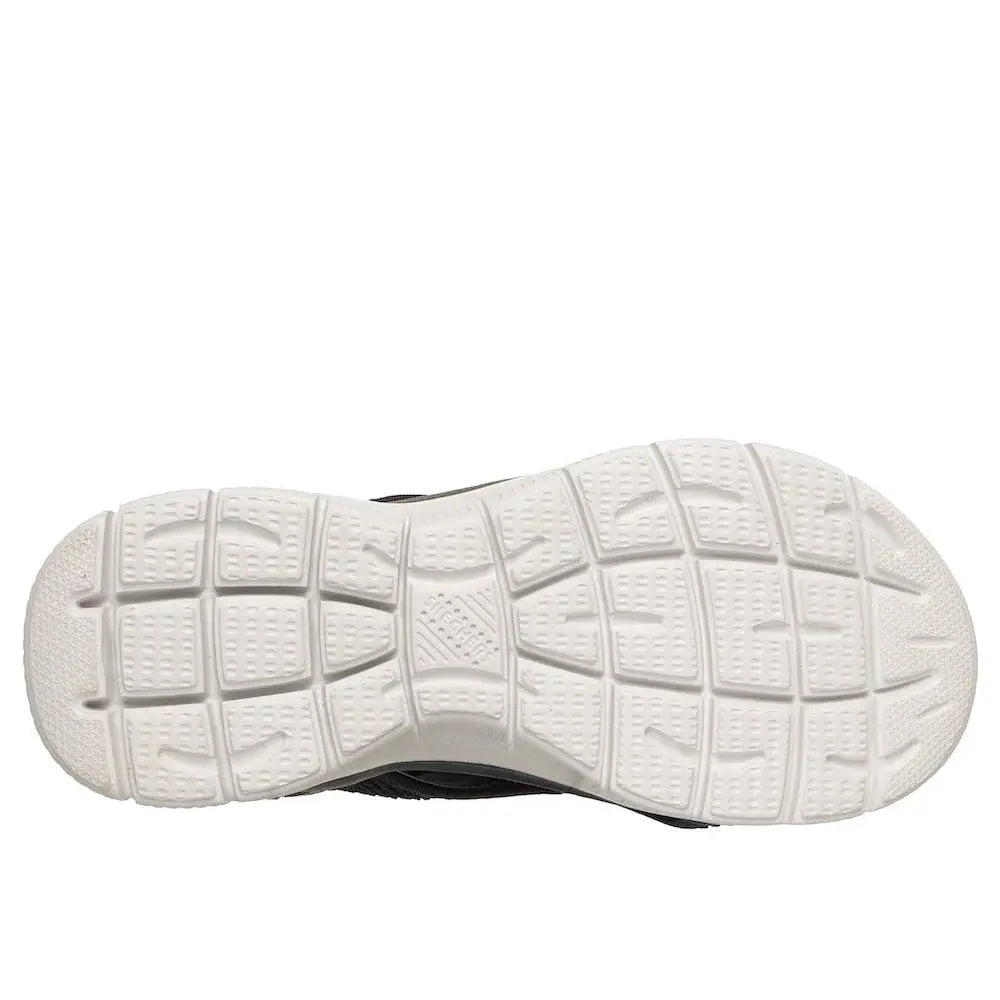 Skechers Summits Sandal for women in navy, vegan textile, elasticated design, with a white rubber sole and textured grip.