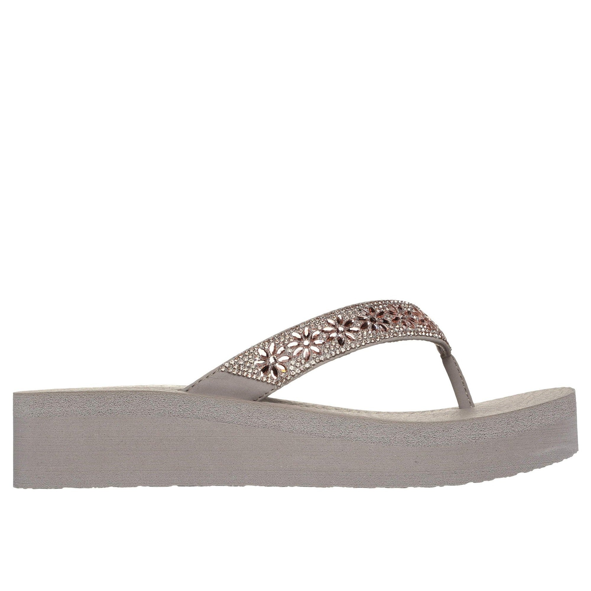 Skechers 119638 Vinyasa - Wild Daisies Ladies Taupe Vegan Sandals-elevate your sole