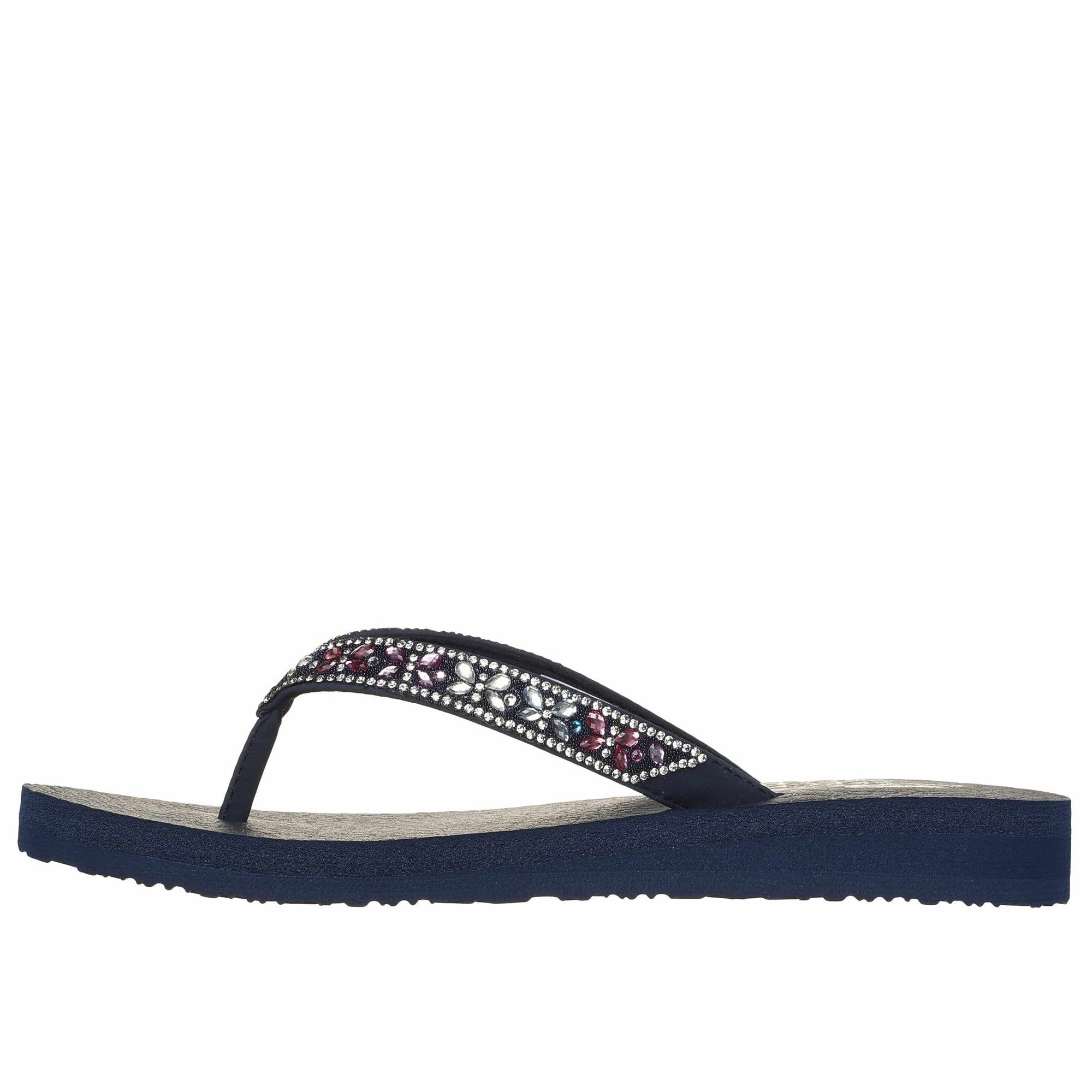 Skechers 119660 Meditation - Butterfly Garden Ladies Navy Vegan Sandals-elevate your sole