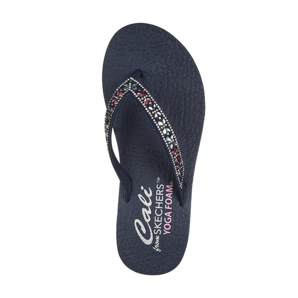 Skechers 119660 Meditation - Butterfly Garden Ladies Navy Vegan Sandals-elevate your sole