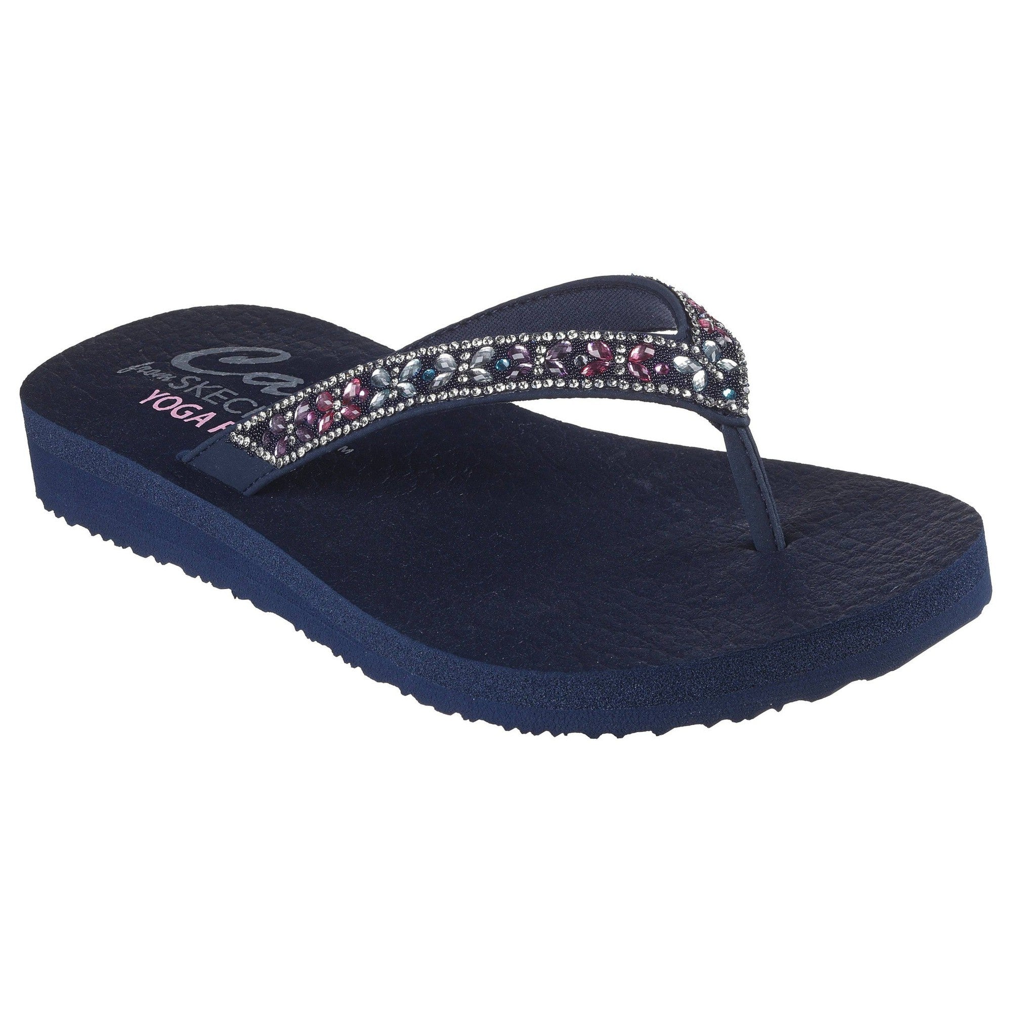 Skechers 119660 Meditation - Butterfly Garden Ladies Navy Vegan Sandals-elevate your sole