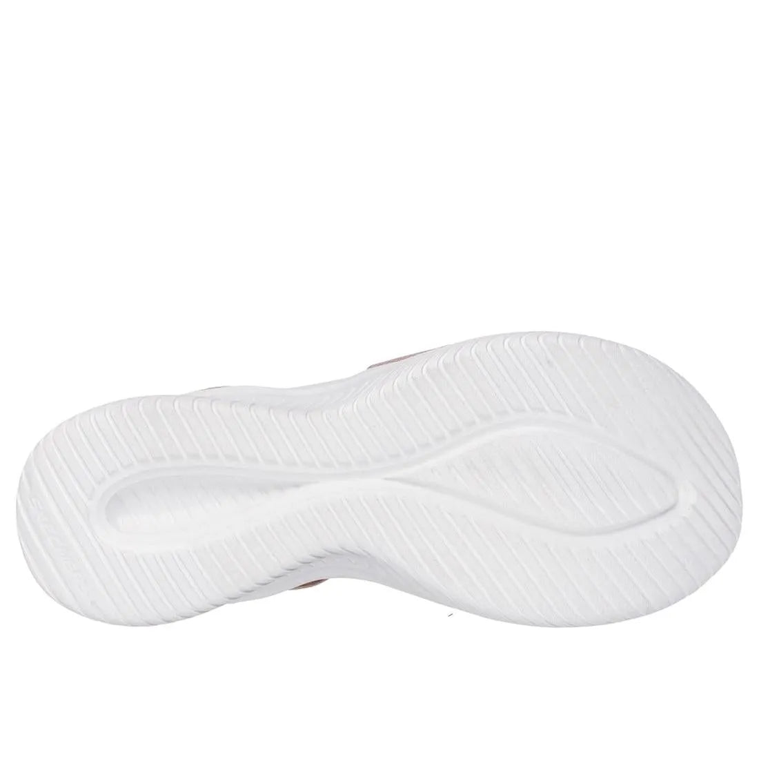 Skechers Ultra Flex 3.0 Never Better ladies blush textile elasticated sandals, cushioned sole, slip-on style, lightweight footwear.