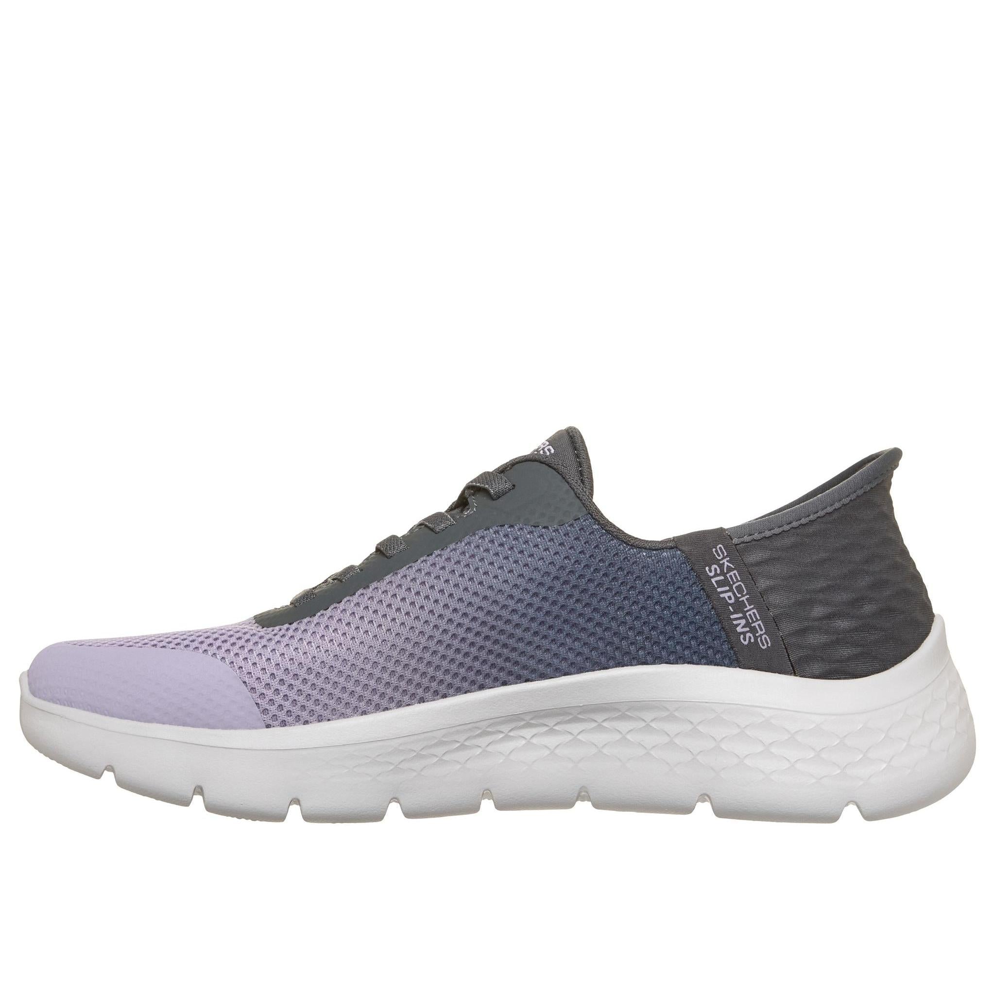 Skechers 124836 Go Walk Flex - Grand Entry Ladies Charcoal Textile Trainers, inner side view.