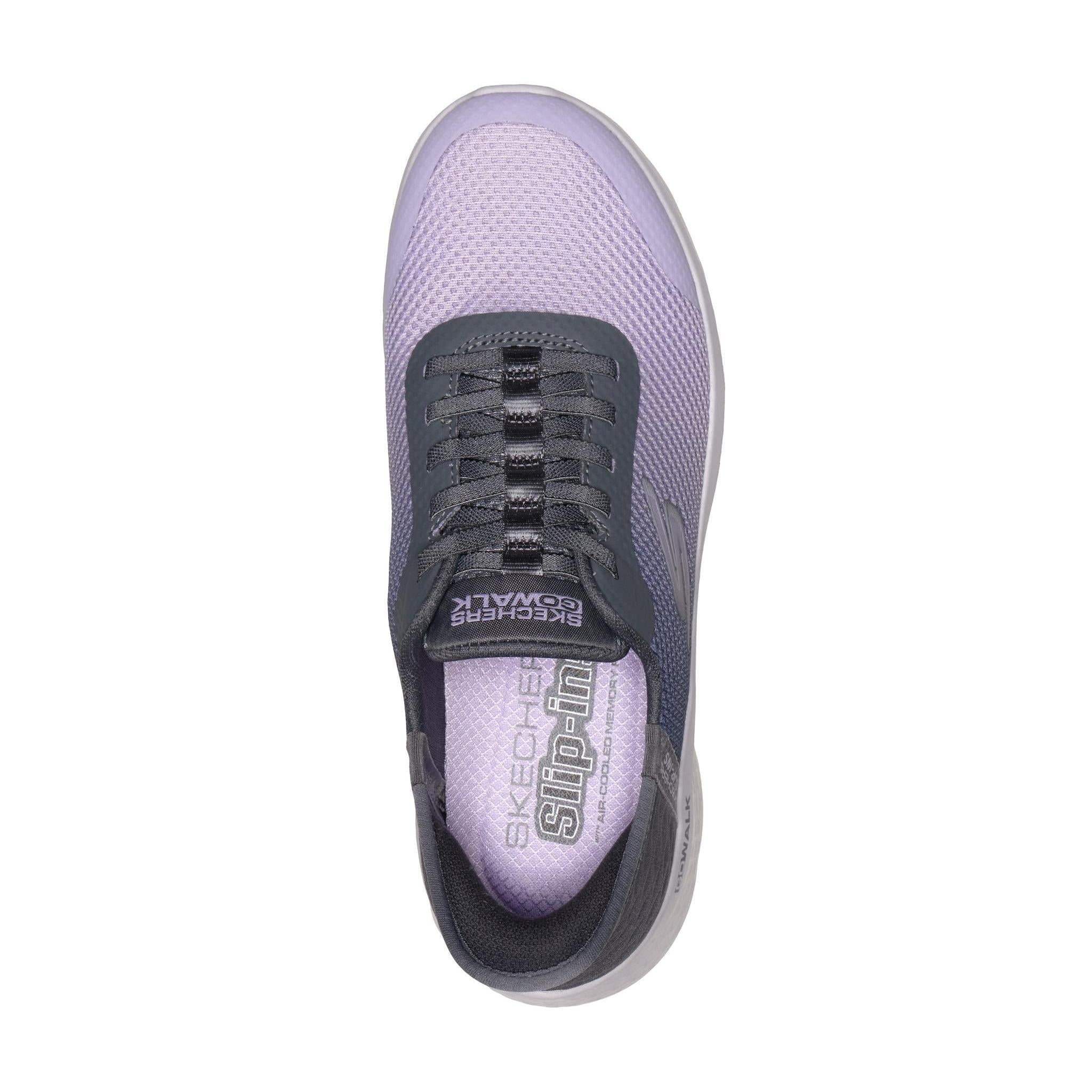 Skechers 124836 Go Walk Flex - Grand Entry Ladies Charcoal Textile Trainers, insole and footbed view.