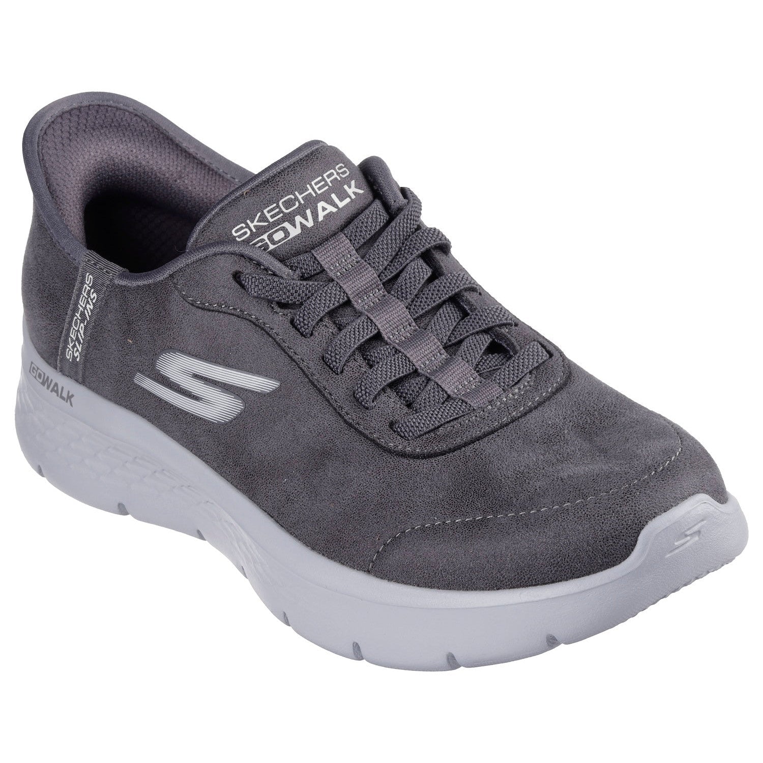 Skechers 124837 Go Walk Flex - Mali Hands Free Ladies Charcoal Slip On Trainers-elevate your sole