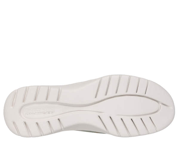Skechers On-The-Go Flex Palmilla ladies slip-on shoes in olive with white sole, flexible, lightweight, and comfortable прогулочный обувь.