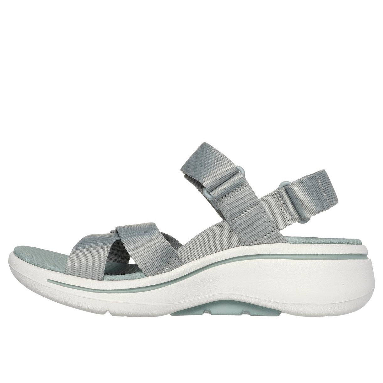 Skechers 140808 Go Walk Arch Fit Sandal - Attra Ladies Sage Textile Water Resistant Vegan Arch Support Thong Sandals-elevate your sole