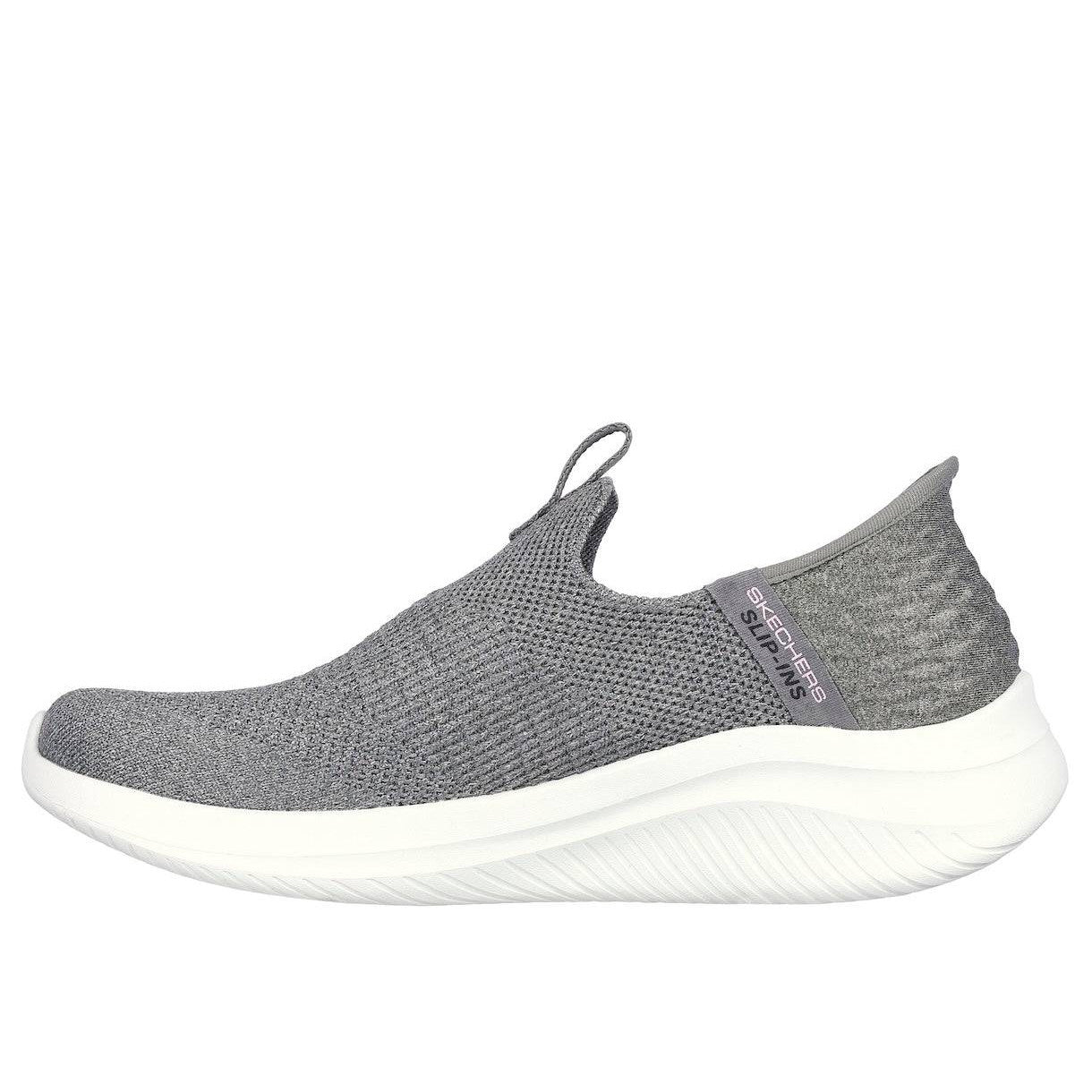 Skechers 149709 Ultra Flex 3.0M - Smooth Step Ladies Grey Textile Vegan Slip On Trainers-elevate your sole