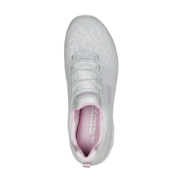 Skechers 149936 Summits Good Taste Ladies Light Grey And Lavender Textile Vegan Elasticated Trainers-elevate your sole