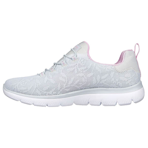 Skechers 149936 Summits Good Taste Ladies Light Grey And Lavender Textile Vegan Elasticated Trainers-elevate your sole