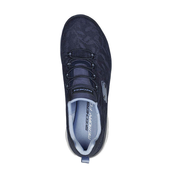 Skechers 149936 Summits Good Taste Ladies Navy Blue Textile Vegan Elasticated Trainers-elevate your sole