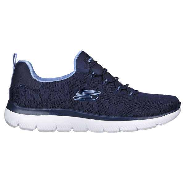 Skechers 149936 Summits Good Taste Ladies Navy Blue Textile Vegan Elasticated Trainers-elevate your sole