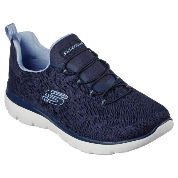 Skechers 149936 Summits Good Taste Ladies Navy Blue Textile Vegan Elasticated Trainers-elevate your sole