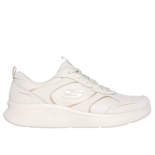 Skechers 150049 Skech-Lite Pro-Sleek Ladies Natural Gold Leather Lace Up Trainers-elevate your sole