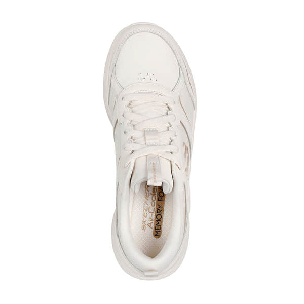 Skechers 150049 Skech-Lite Pro-Sleek Ladies Natural Gold Leather Lace Up Trainers-elevate your sole