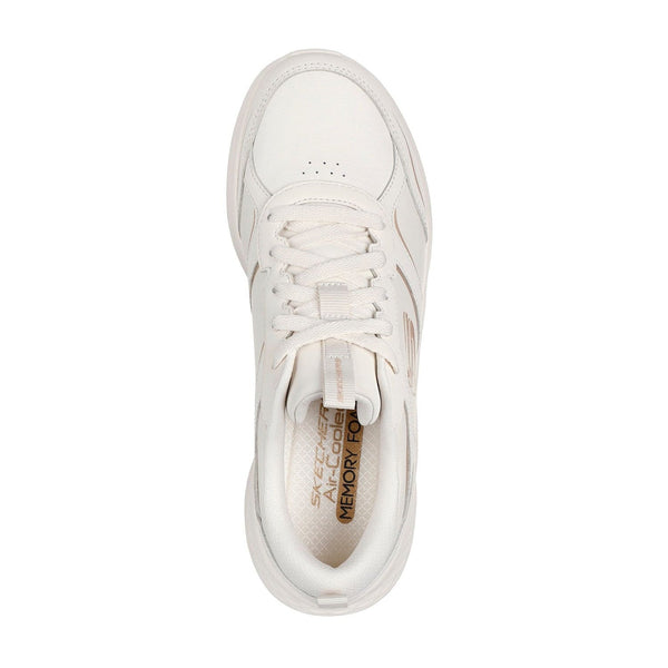 Skechers 150049 Skech-Lite Pro-Sleek Ladies Natural Gold Leather Lace Up Trainers-elevate your sole