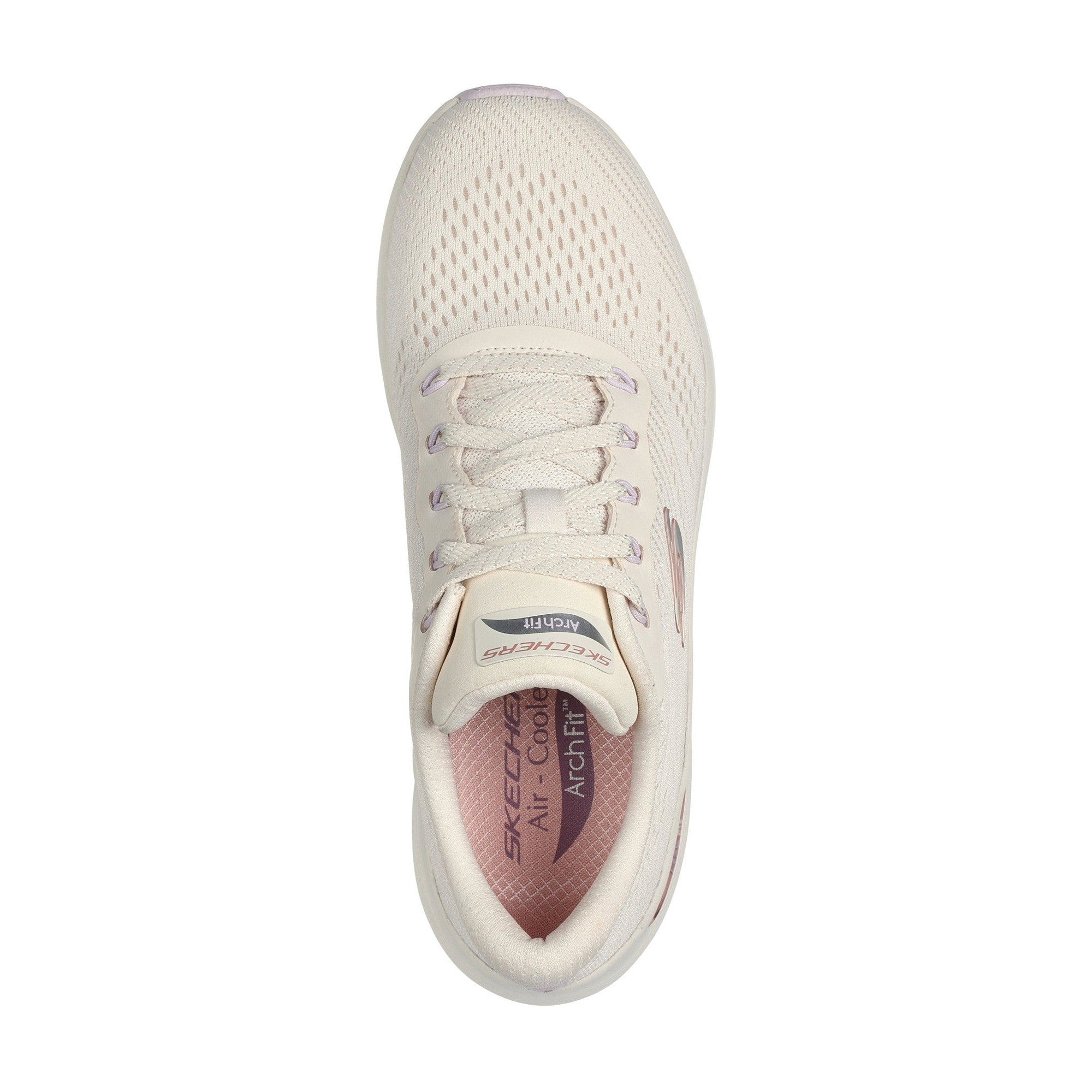 Skechers 150051 Arch Fit 2.0 - Big League Ladies Natural Multi Textile Vegan Arch Support Lace Up Trainers-elevate your sole