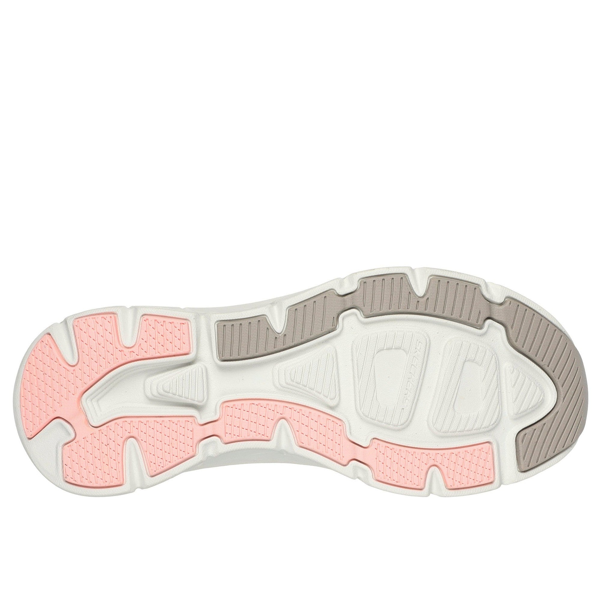 Skechers 150099 D'lux Walker 2.0-Happy Step Slip Ins Ladies Taupe Charcoal Textile Vegan Slip On Trainers-elevate your sole