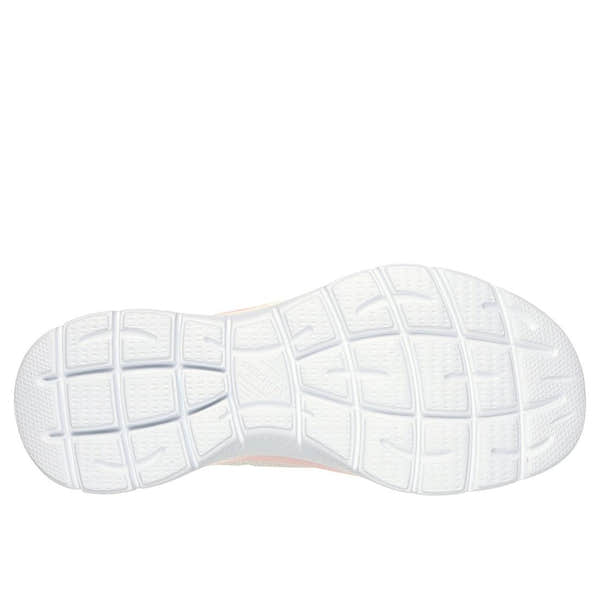 Skechers Summits Diamond Dream Ladies Textile Lace-Up Trainers in Natural Pink with a white rubber sole and textured outsole.