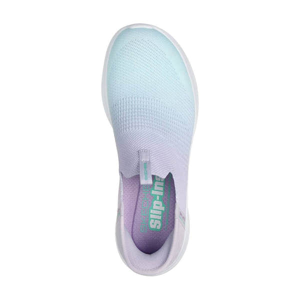 Skechers 150183 Ultra Flex 3.0 - Beauty Blend Slip Ins Ladies Lavender Turquoise Textile Vegan Slip On Trainers-elevate your sole