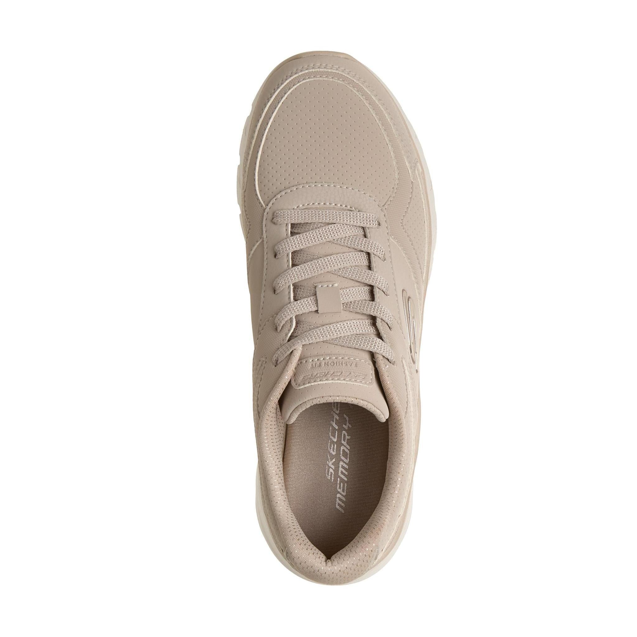 Skechers 150386 Fashion Fit 2.0 - Vintage Ris Ladies Taupe Shoes, insole and footbed view.
