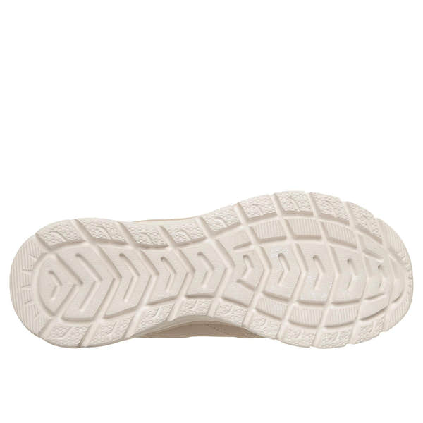 Skechers 150386 Fashion Fit 2.0 - Vintage Ris Ladies Taupe Shoes, sole and tread view.