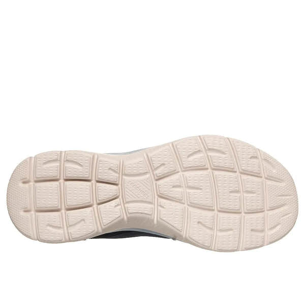 Skechers Arch Fit Summits Daily Flow ladies' navy and light blue vegan textile lace-up trainers with supportive arch support.