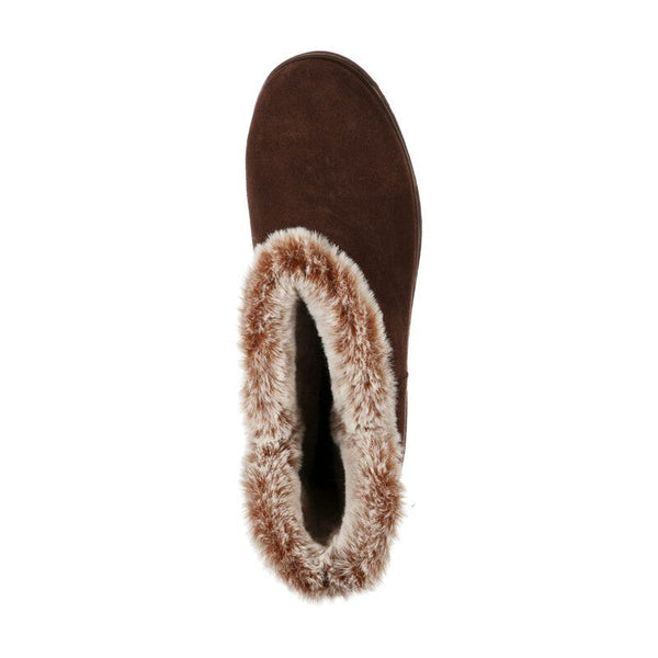 Skechers 167115 Keepsakes Wedge Lovely Stud Ladies Brown Suede Ankle Boots-elevate your sole
