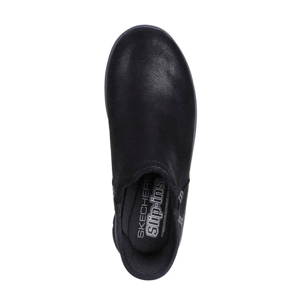 Skechers 167872 Easy Going - Modern Hands Free Ladies Black Textile Water Resistant Vegan Slip On Ankle Boots-elevate your sole