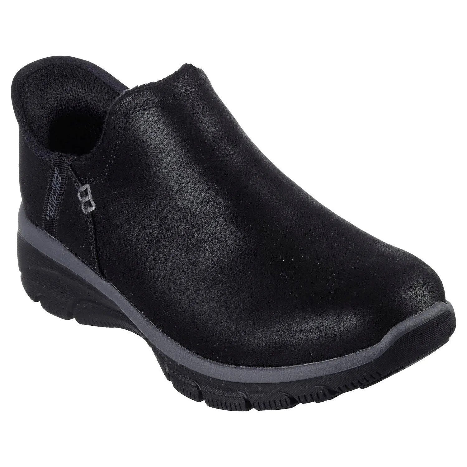 Skechers 167872 Easy Going - Modern Hands Free Ladies Black Textile Water Resistant Vegan Slip On Ankle Boots-elevate your sole