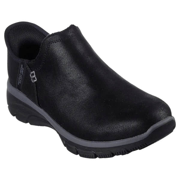 Skechers 167872 Easy Going - Modern Hands Free Ladies Black Textile Water Resistant Vegan Slip On Ankle Boots-elevate your sole