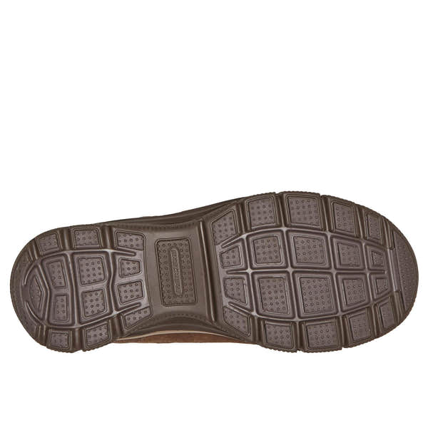 Skechers 168185 Easy Going - Gentle Winter Ladies Chocolate Leather Ankle Boots, sole and tread view.
