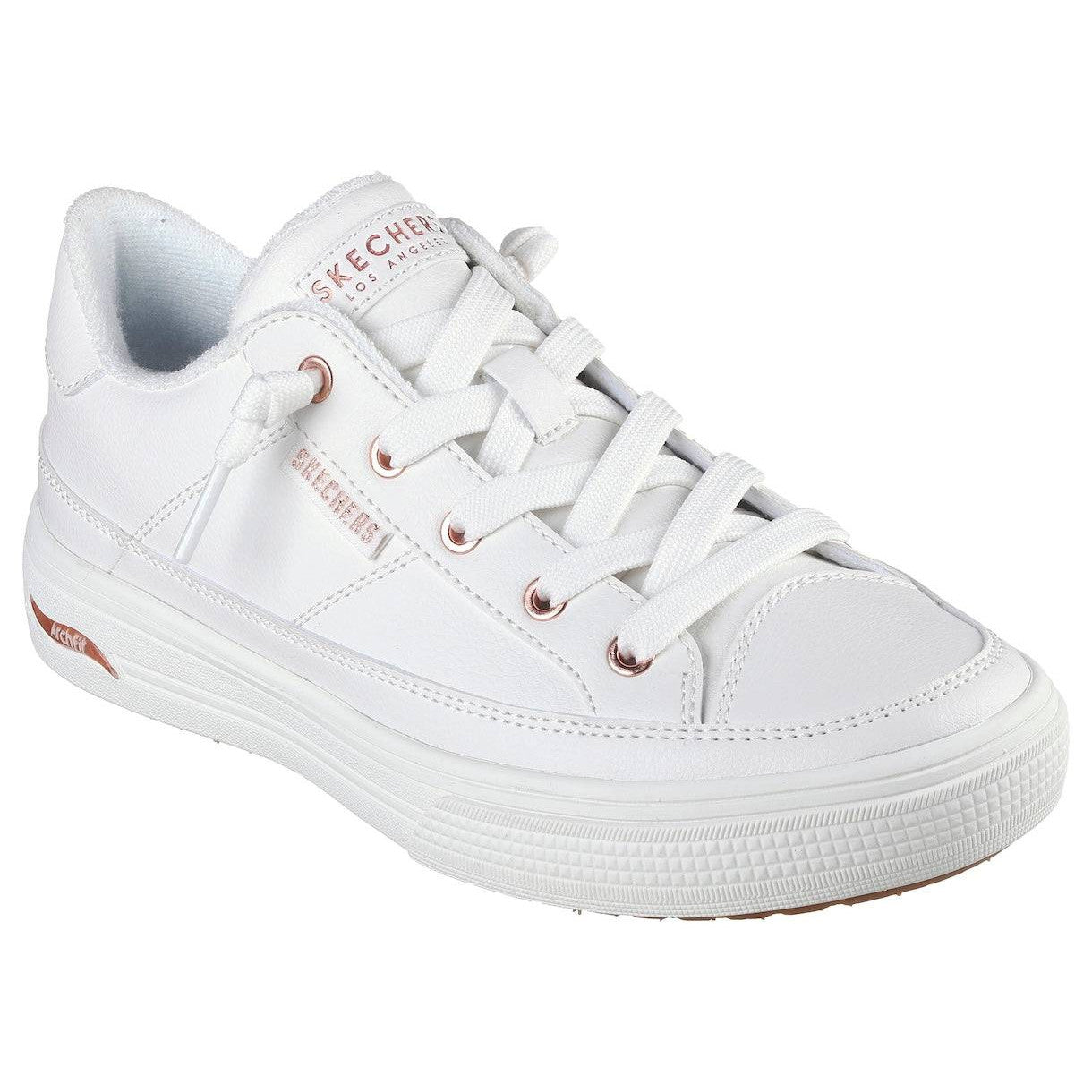 Skechers 177189 Arch Fit Arcade - On Ladies White Arch Support Slip On Trainers-elevate your sole