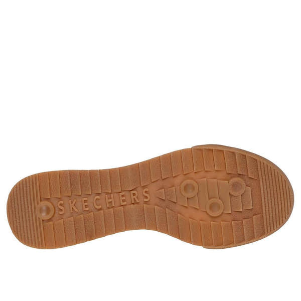 Skechers Zinger 2.0 Ultimate Classic Ladies Off White Leather Lace-Up Trainers with rubber sole and branded tread pattern.