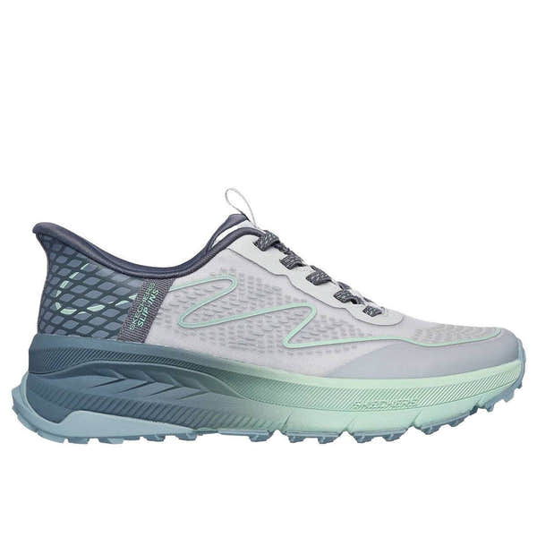 Skechers 180157 Switch Back - Mist Ladies Grey Green Textile Vegan Slip On Trainers-elevate your sole