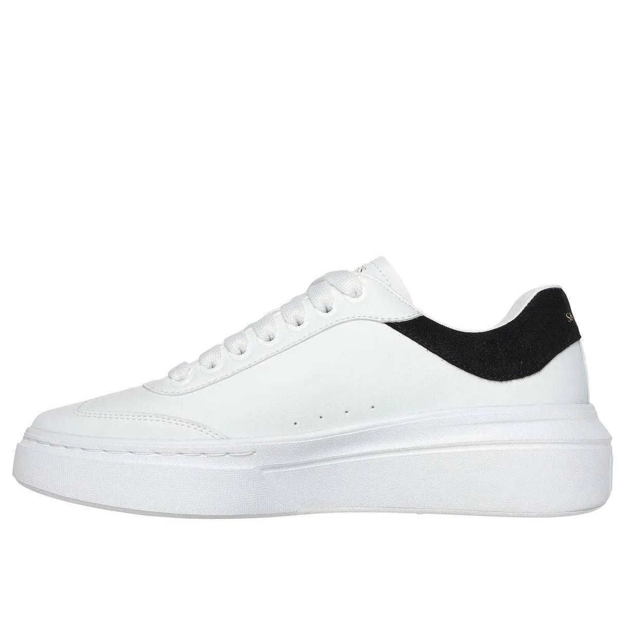 Skechers 185060 Cordova Classic-Best Behavior Ladies White Black Leather Lace Up Trainers-elevate your sole