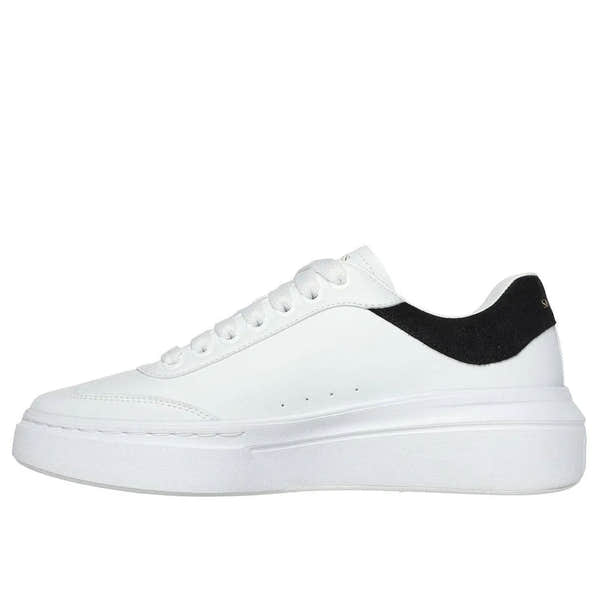 Skechers 185060 Cordova Classic-Best Behavior Ladies White Black Leather Lace Up Trainers-elevate your sole