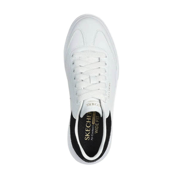 Skechers 185060 Cordova Classic-Best Behavior Ladies White Black Leather Lace Up Trainers-elevate your sole