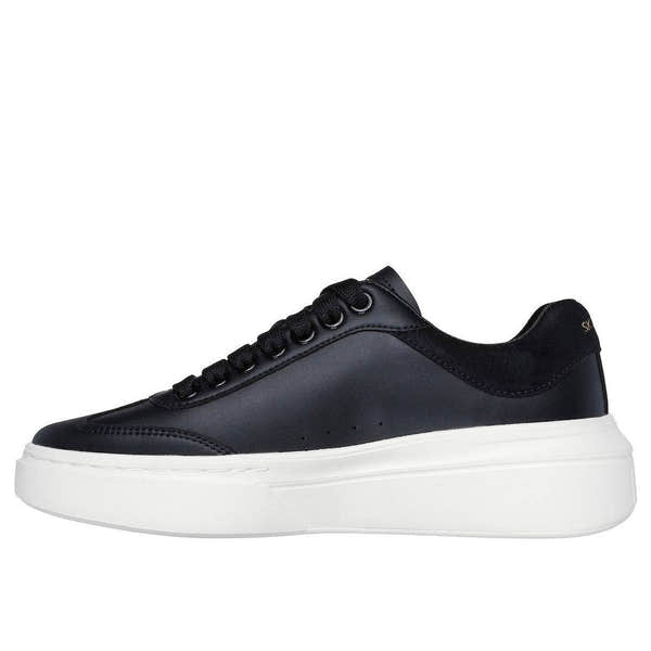Skechers 185060 Cordova Classic-Best Ladies Black Leather Lace Up Trainers-elevate your sole