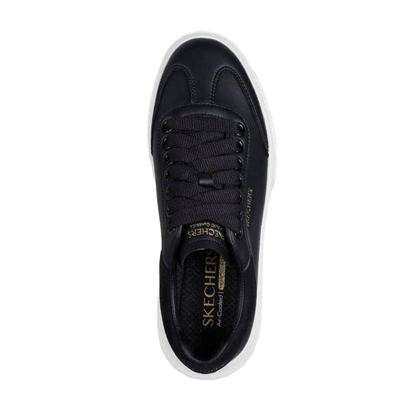 Skechers 185060 Cordova Classic-Best Ladies Black Leather Lace Up Trainers-elevate your sole