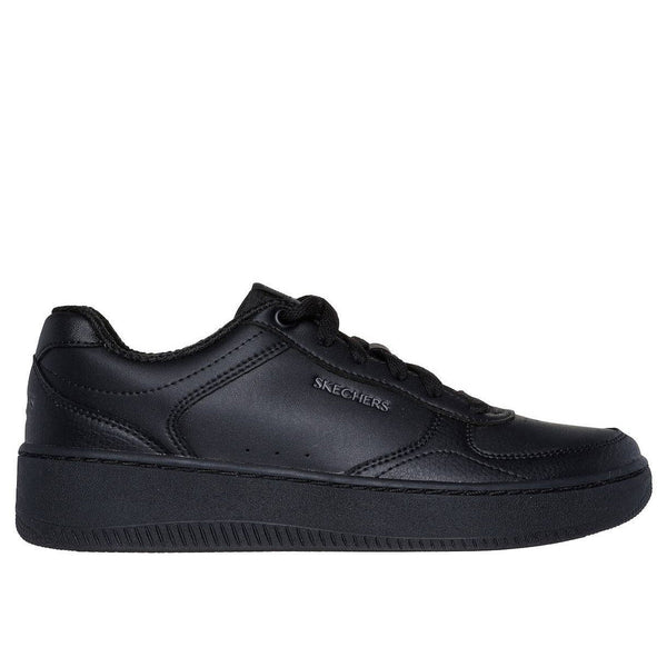 Skechers 185160 Sport Court 2.0 - Co Ladies Black Leather Lace Up Trainers-elevate your sole