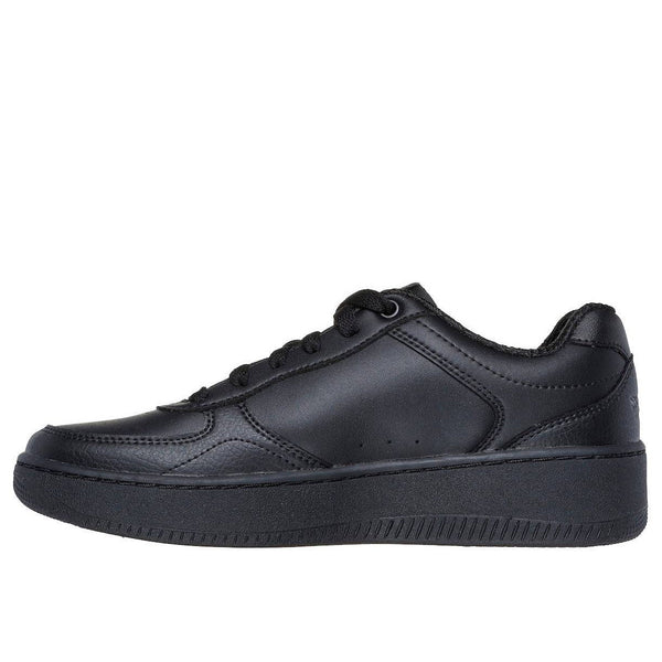 Skechers 185160 Sport Court 2.0 - Co Ladies Black Leather Lace Up Trainers-elevate your sole