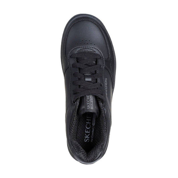 Skechers 185160 Sport Court 2.0 - Co Ladies Black Leather Lace Up Trainers-elevate your sole