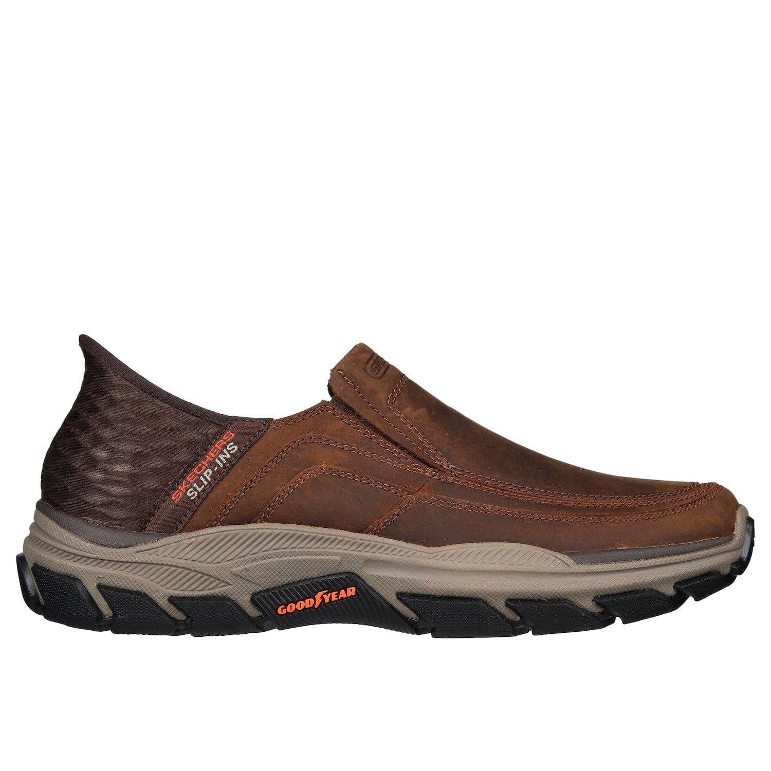 Skechers 204810 Respected - Elgin Hands Free Relaxed Fit Mens Wide Brown Leather Slip On Loafers-elevate your sole