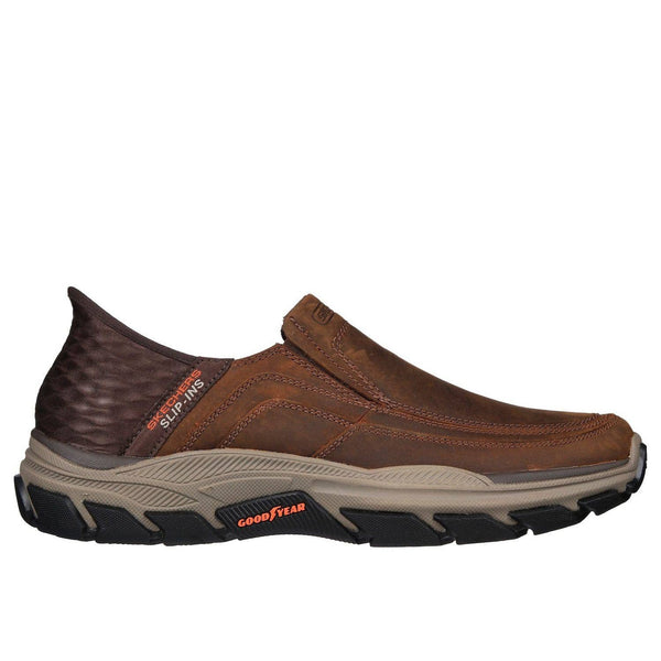 Skechers 204810 Respected - Elgin Hands Free Relaxed Fit Mens Wide Brown Leather Slip On Loafers-elevate your sole