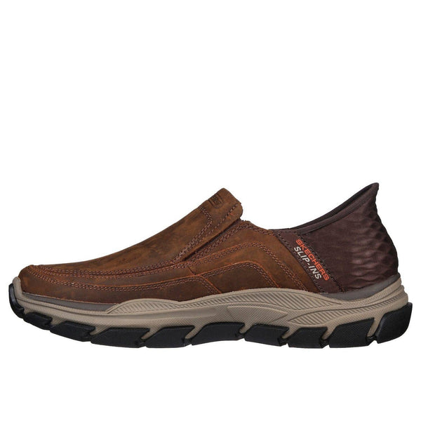Skechers 204810 Respected - Elgin Hands Free Relaxed Fit Mens Wide Brown Leather Slip On Loafers-elevate your sole