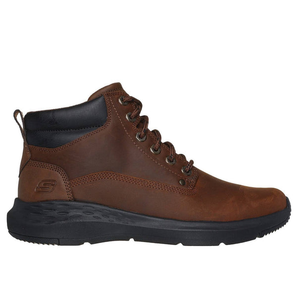 Skechers 205175 Parson - Ederic Relaxed Fit Mens Wide Brown Leather Arch Support Lace Up Ankle Boots-elevate your sole
