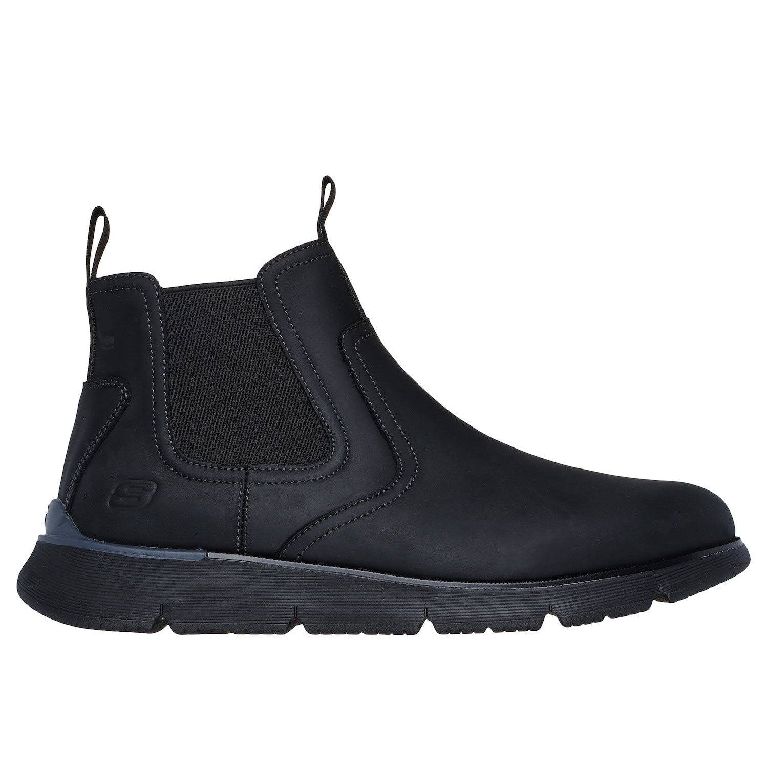 Skechers 205227 Augustino - Paulo Mens Black Leather Arch Support Pull On Ankle Boots-elevate your sole