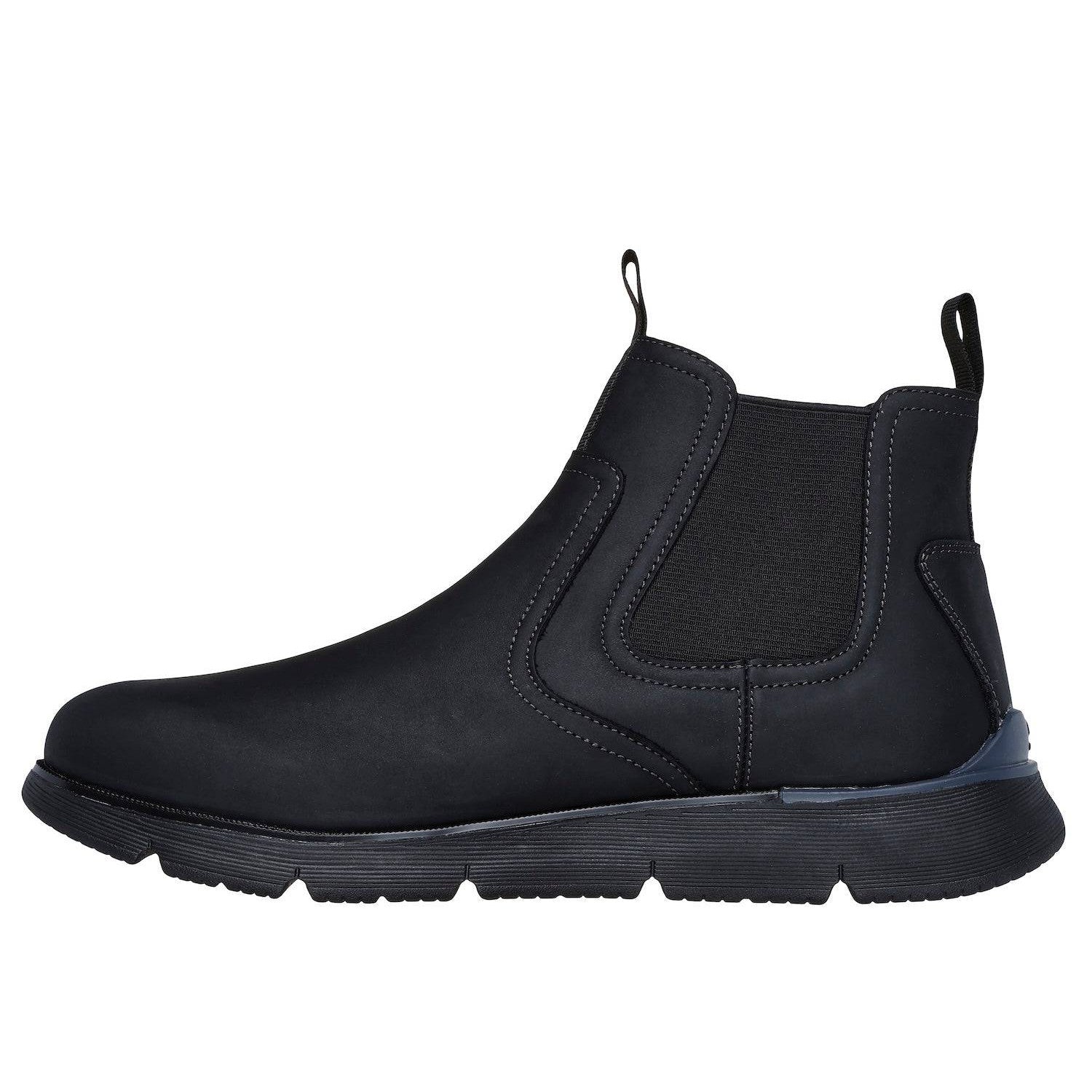 Skechers 205227 Augustino - Paulo Mens Black Leather Arch Support Pull On Ankle Boots-elevate your sole