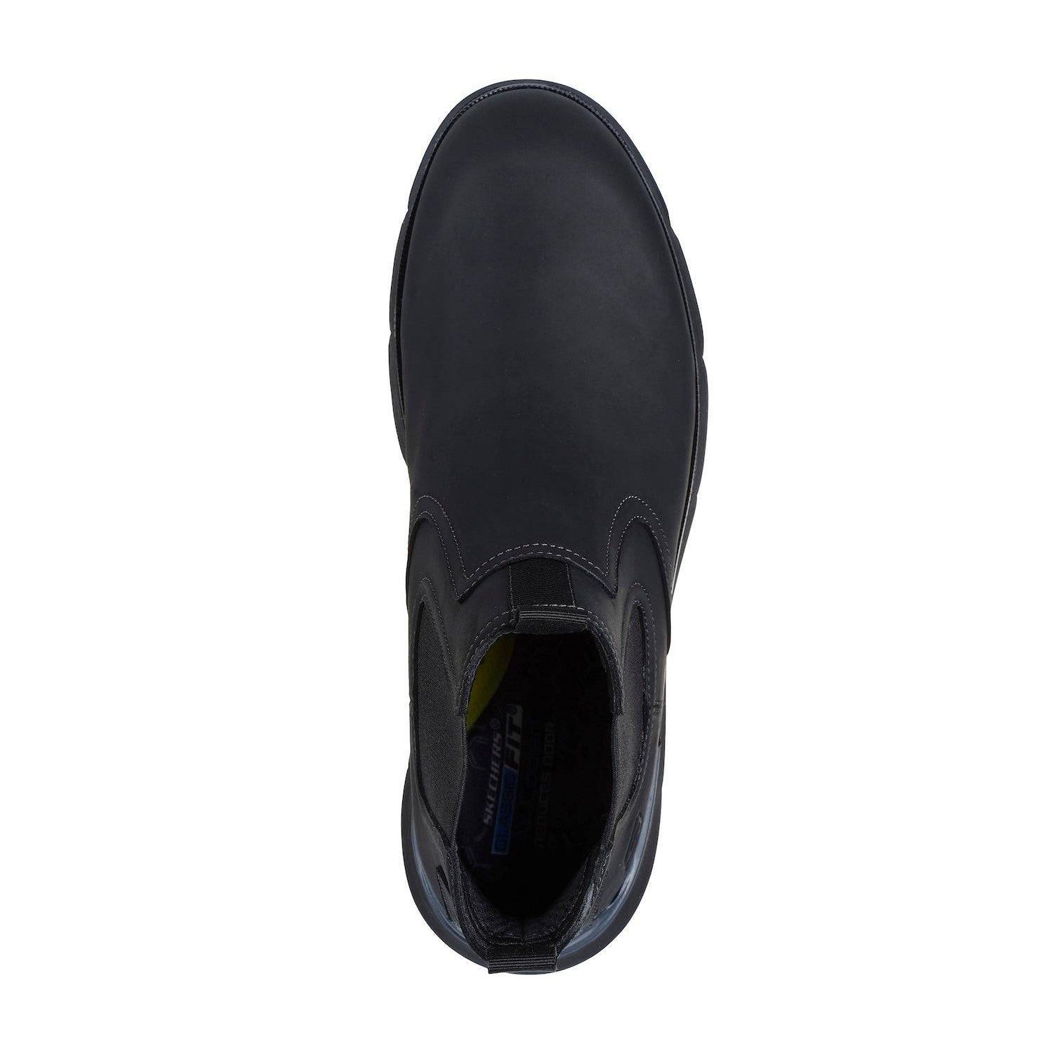 Skechers 205227 Augustino - Paulo Mens Black Leather Arch Support Pull On Ankle Boots-elevate your sole